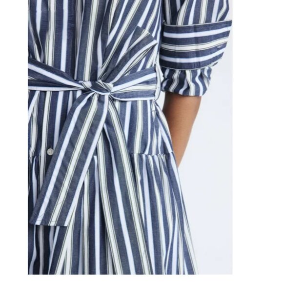 Free Assembly Belted Cotton Maxi Shirtdress With Long Sleeves - Picture 3 of 13